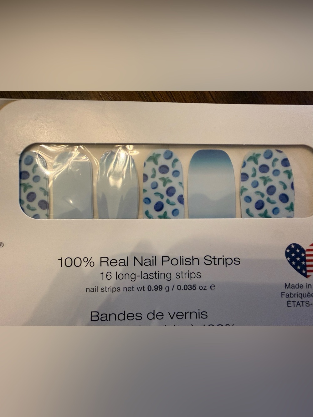 Color Street Berry Sweet Blue Ombre and Berry Dot Nail Strips